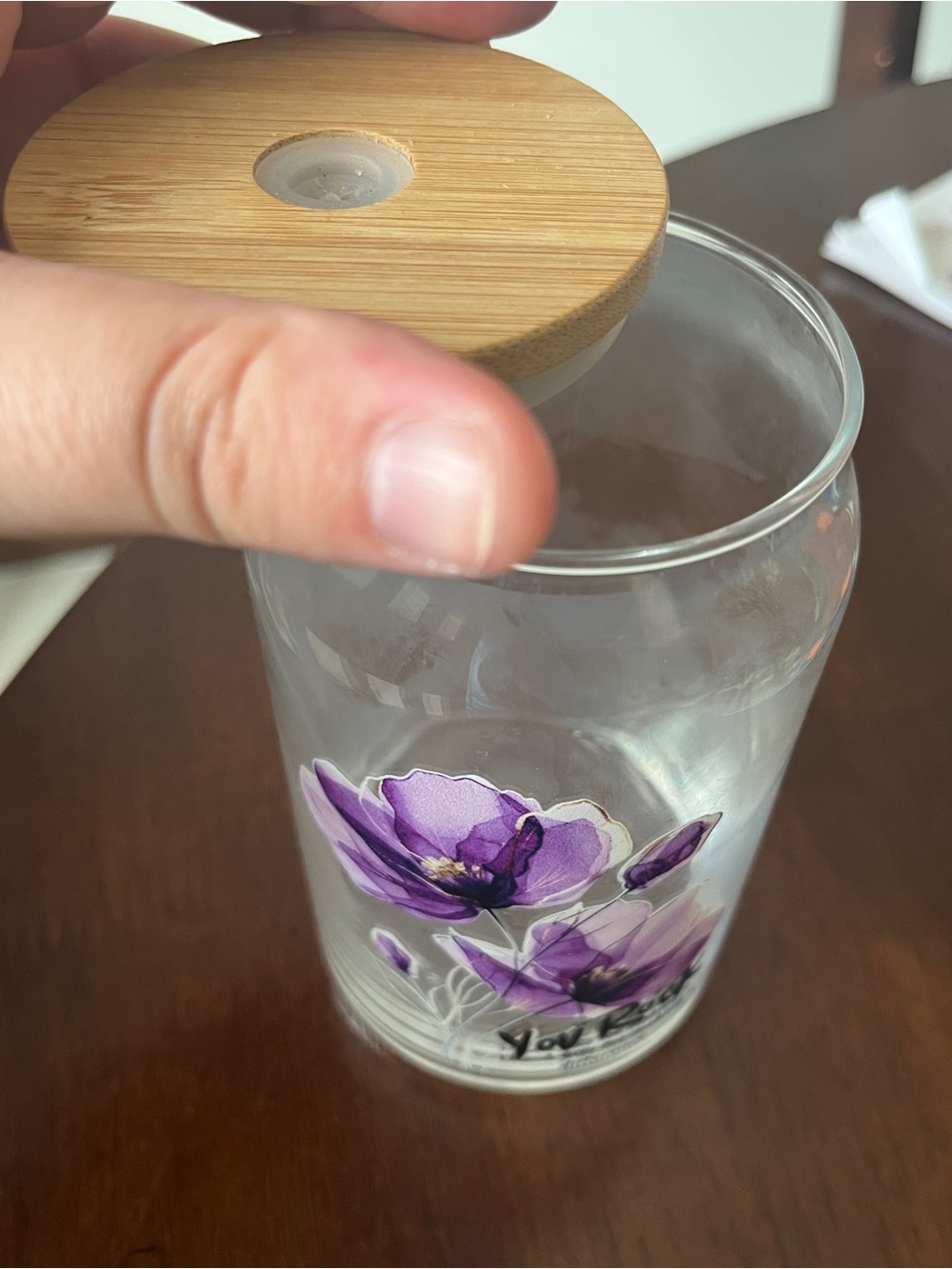 Purple Floral “You Rock” Tumbler - Picture 4 of 5